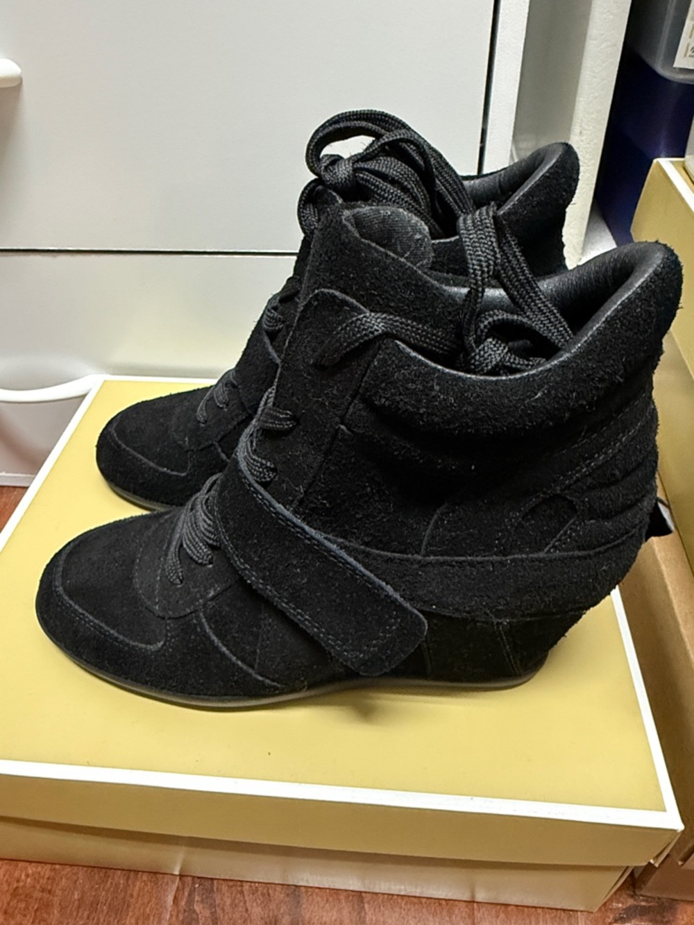 Ash Bowie Wedge High Top Sneakers Size: 38 black suede NWT - Picture 10 of 15